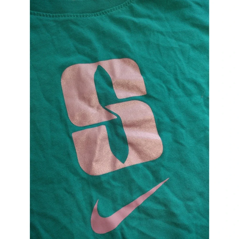 Nike Dri Fit Loose Fit T Shirt Teal Pink S Logo‎ Kids XL